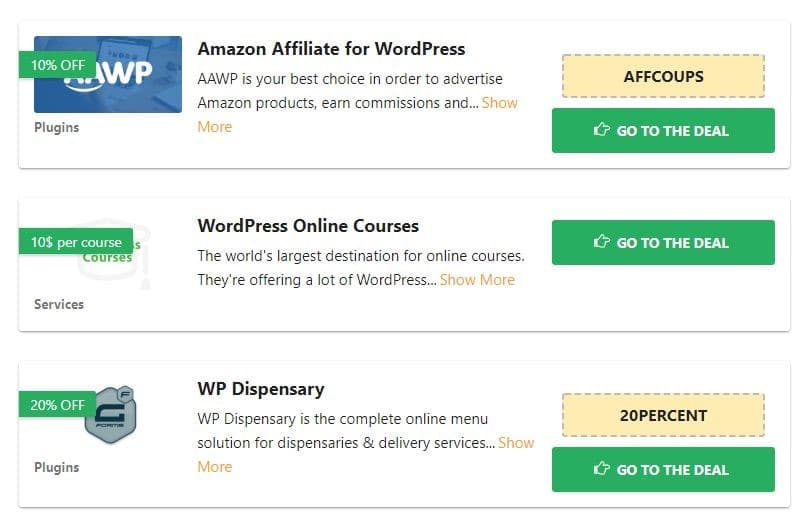 Affiliate Coupons WordPress Plugin