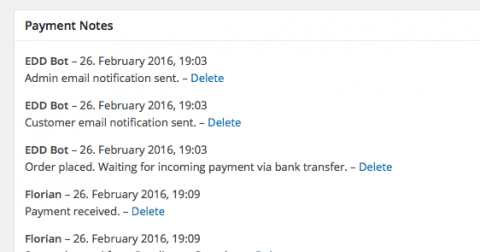 Payment Notes Easy Digital Downloads Bank Transfer Gateway