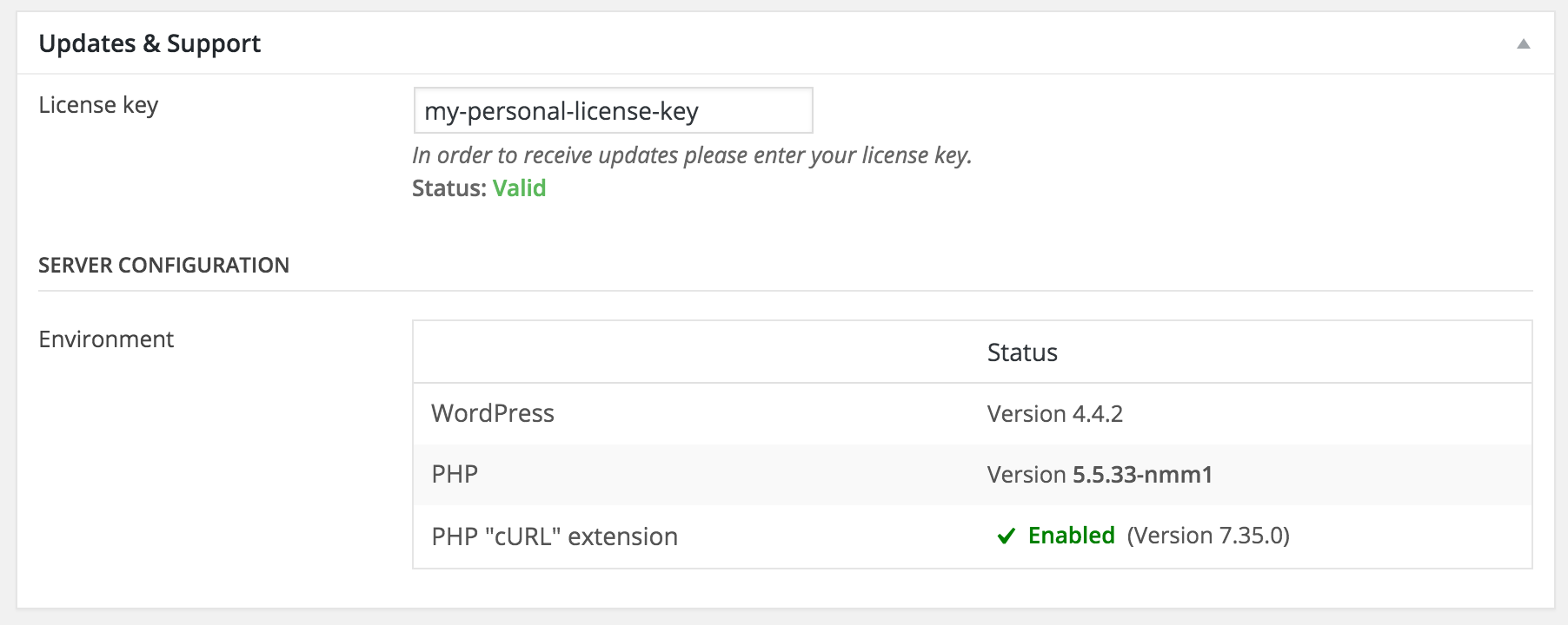 NicheWP WordPress Theme - Settings License Key